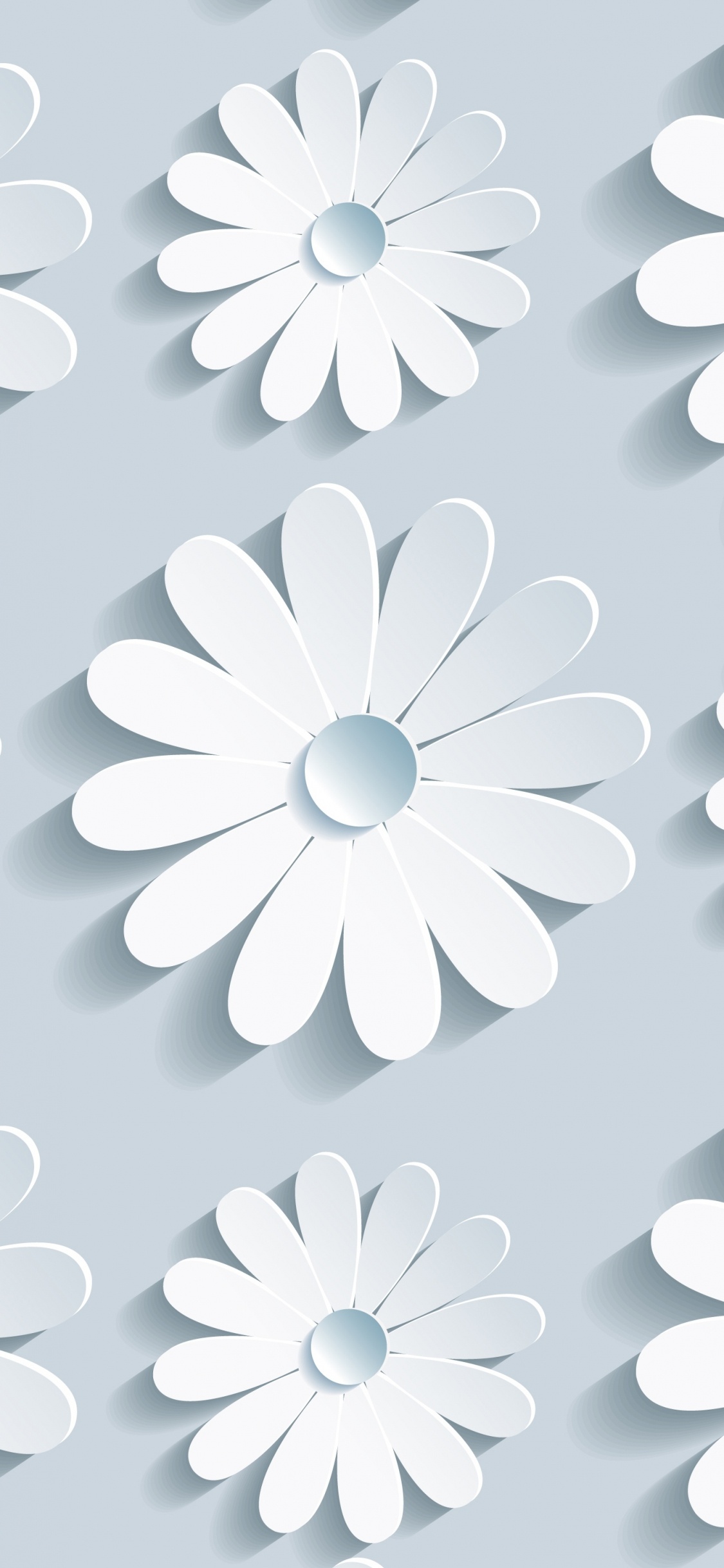 Illustration Florale Blanche et Noire. Wallpaper in 1125x2436 Resolution