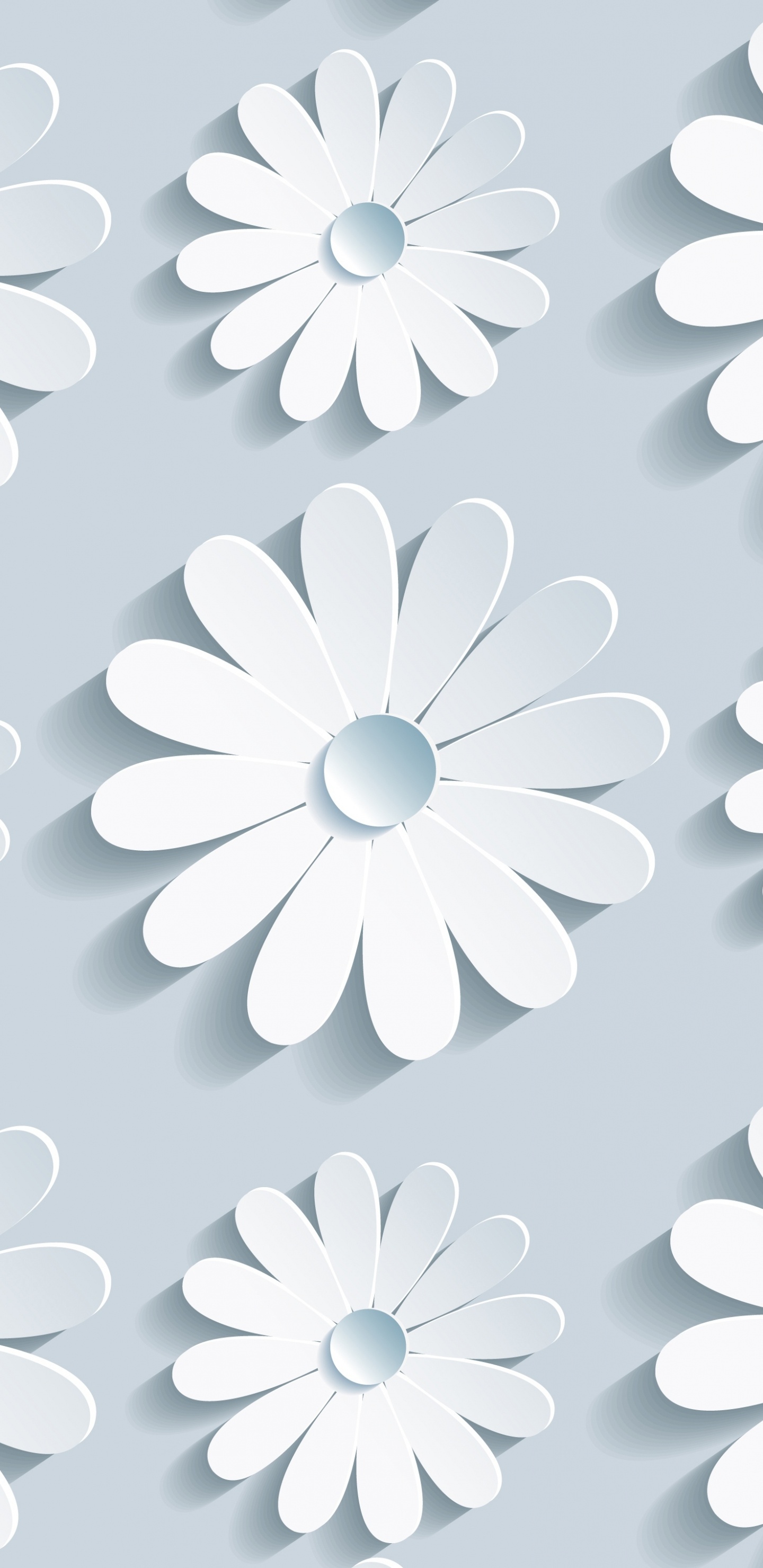 Illustration Florale Blanche et Noire. Wallpaper in 1440x2960 Resolution