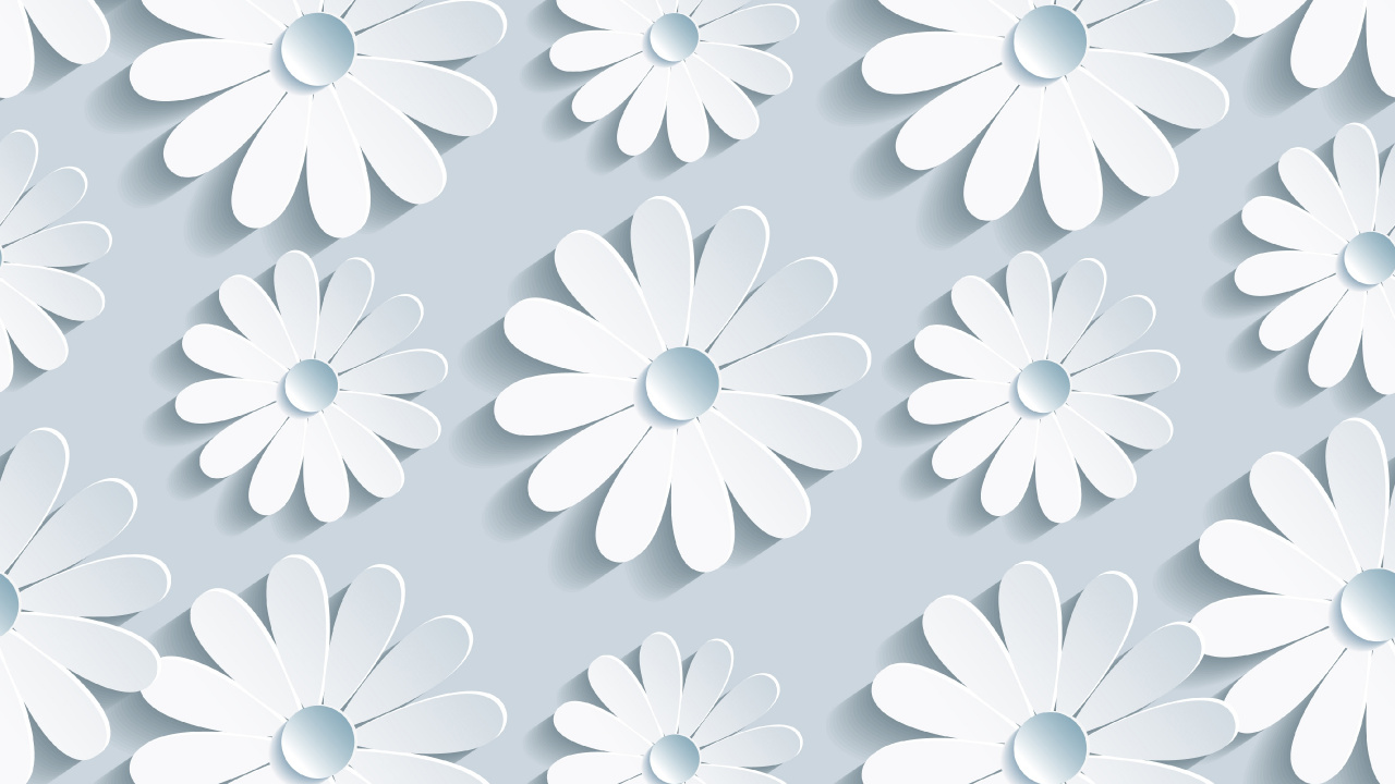 Ilustración Floral en Blanco y Negro. Wallpaper in 1280x720 Resolution