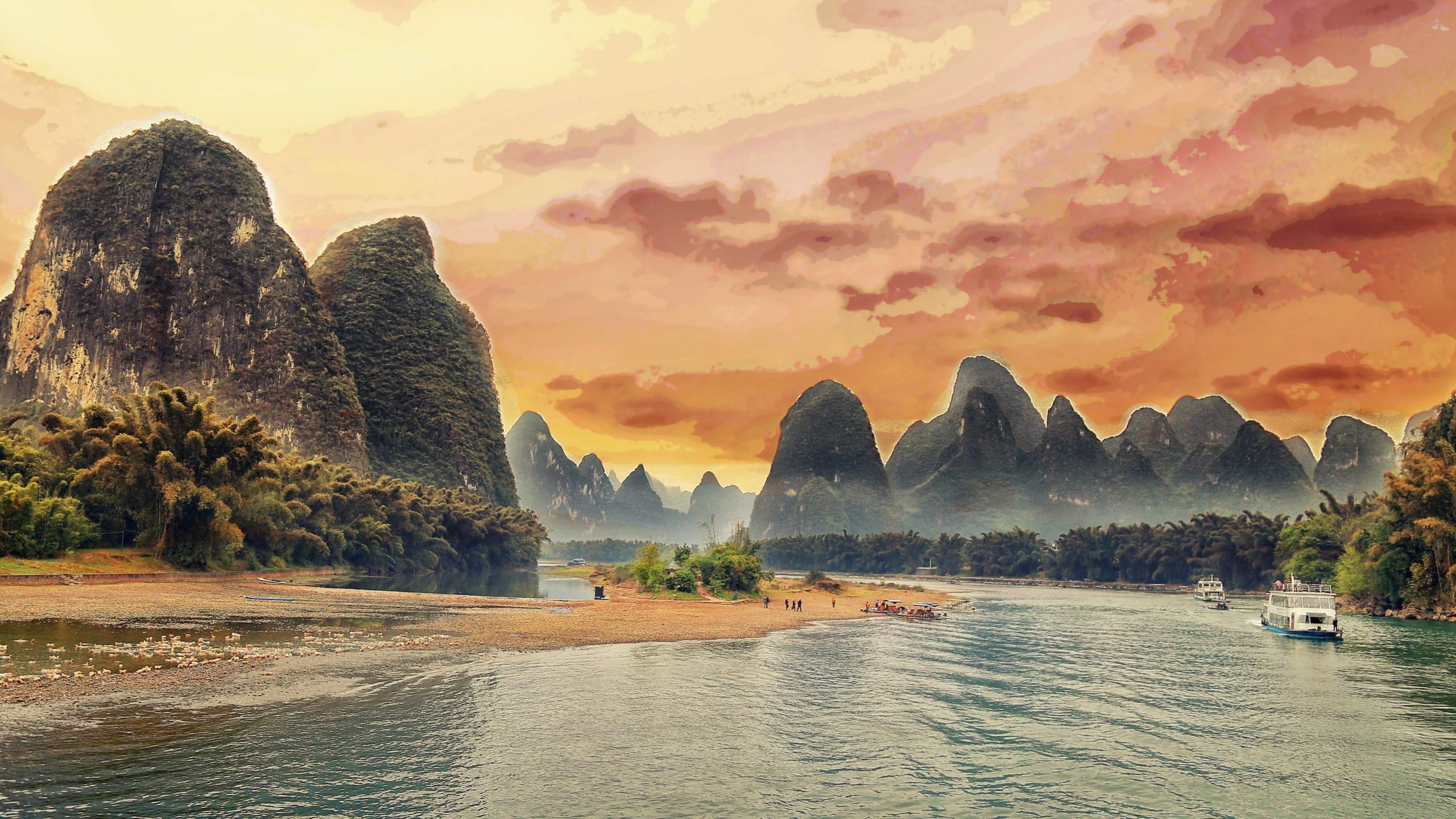 Body of Water Near Mountain Under Cloudy Sky During Daytime. Wallpaper in 2560x1440 Resolution