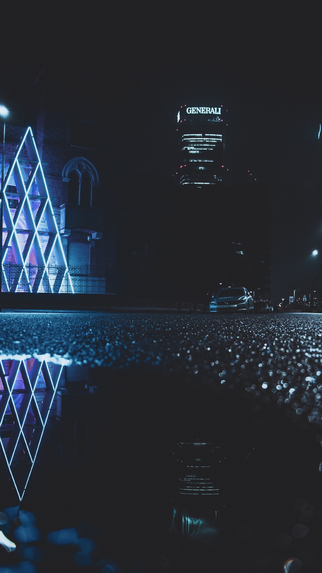 People Walking on Street During Night Time. Wallpaper in 1080x1920 Resolution