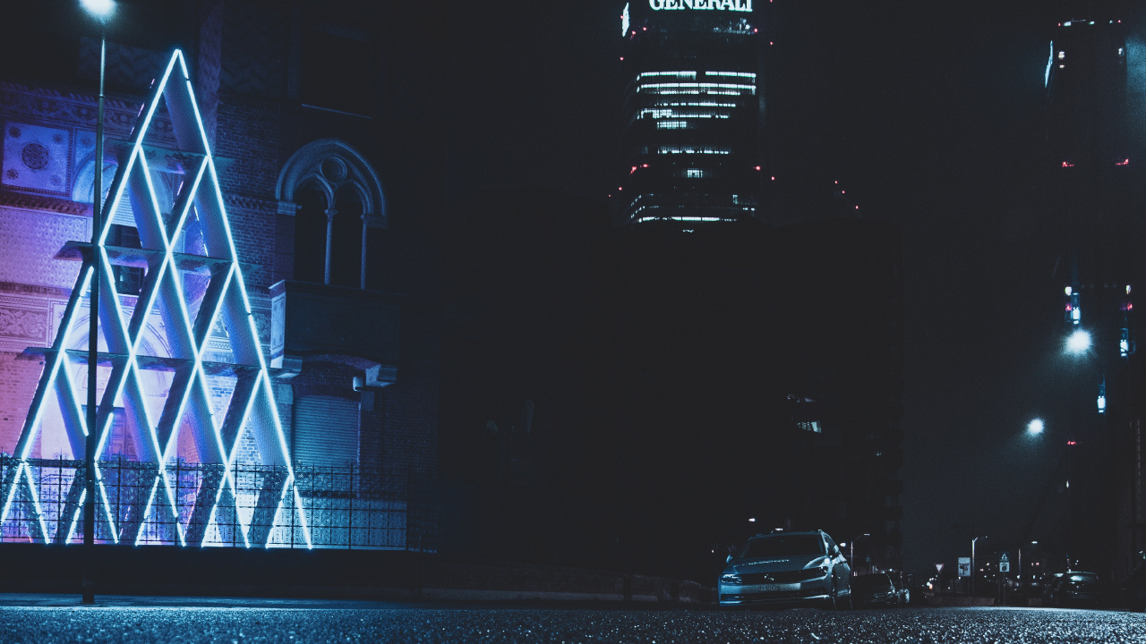 People Walking on Street During Night Time. Wallpaper in 1280x720 Resolution