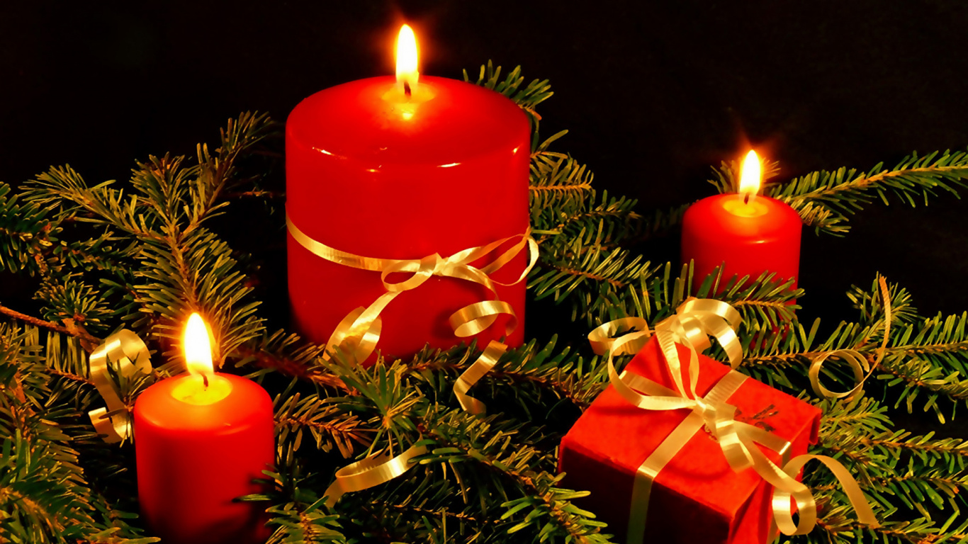 Christmas Day, Candle, Lighting, Christmas, Christmas Decoration. Wallpaper in 1366x768 Resolution