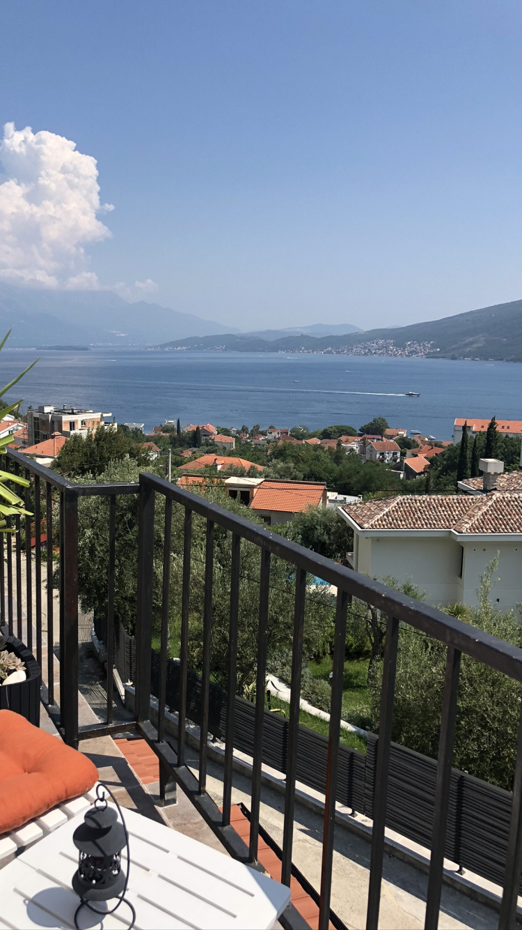 Balcony, Body of Water, Nature, Mountainous Landforms, Vegetation. Wallpaper in 750x1334 Resolution