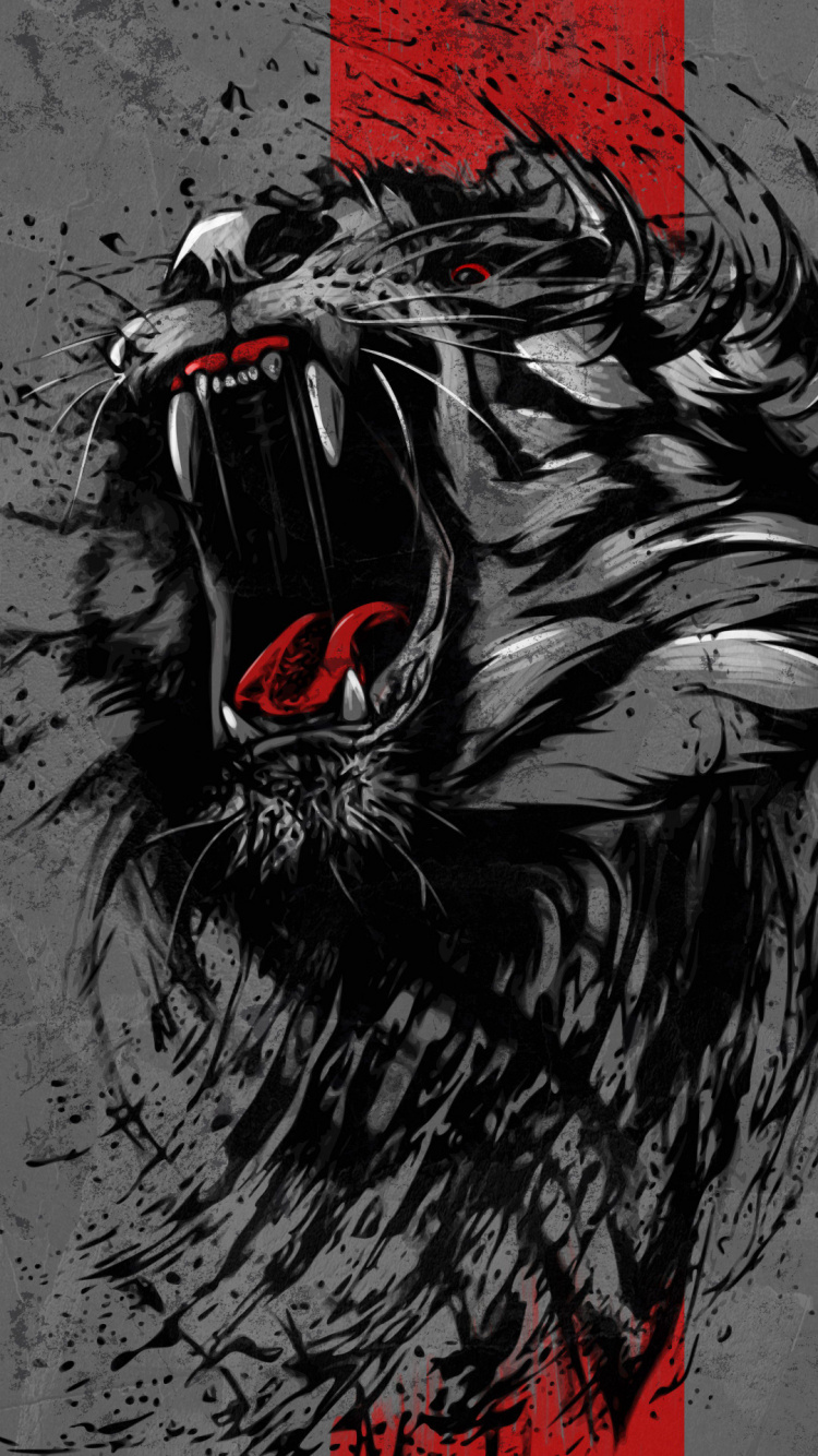 Carré de Fruits, Lion, Rugissement, Tigre, Graphique. Wallpaper in 750x1334 Resolution