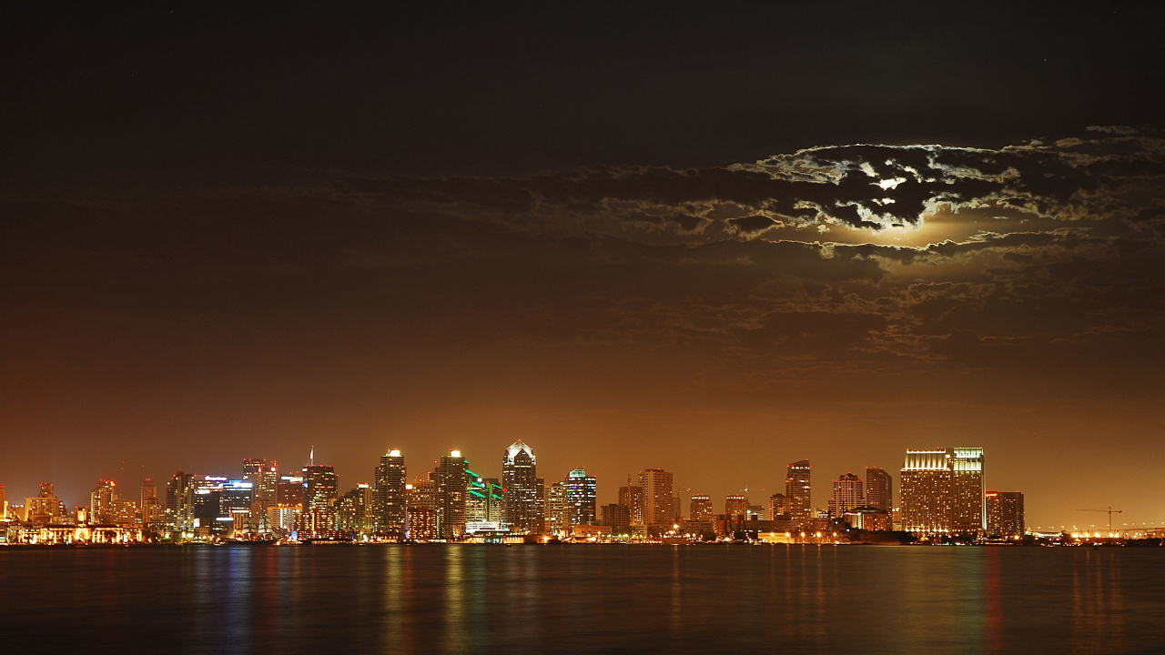 City Skyline During Night Time. Wallpaper in 1280x720 Resolution