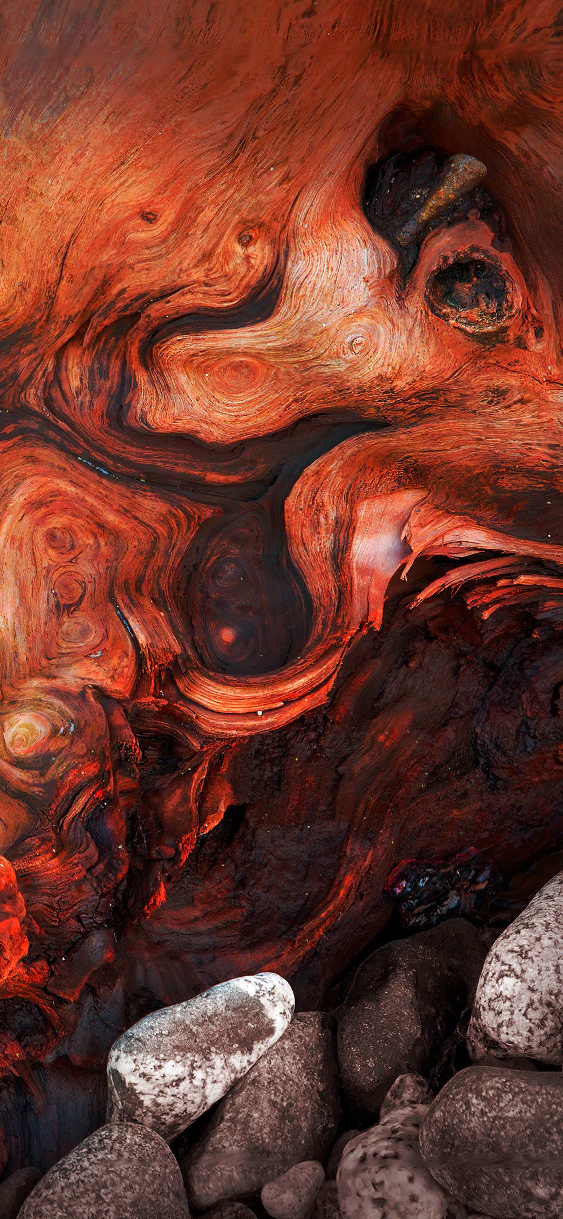 Rock, Arts Visuels, Orange, Art, Red. Wallpaper in 1125x2436 Resolution