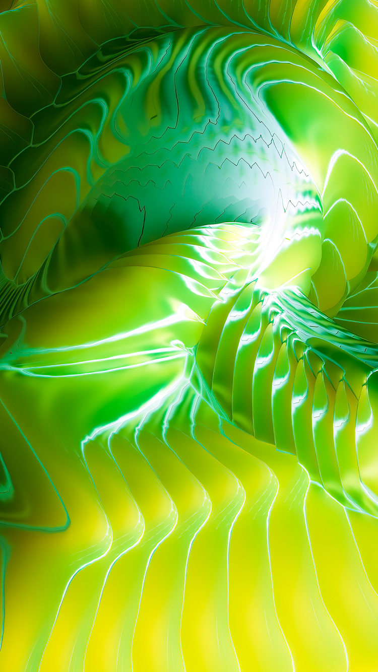 Art Fractal, Eau, Green, Plante Terrestre, Liquid. Wallpaper in 750x1334 Resolution