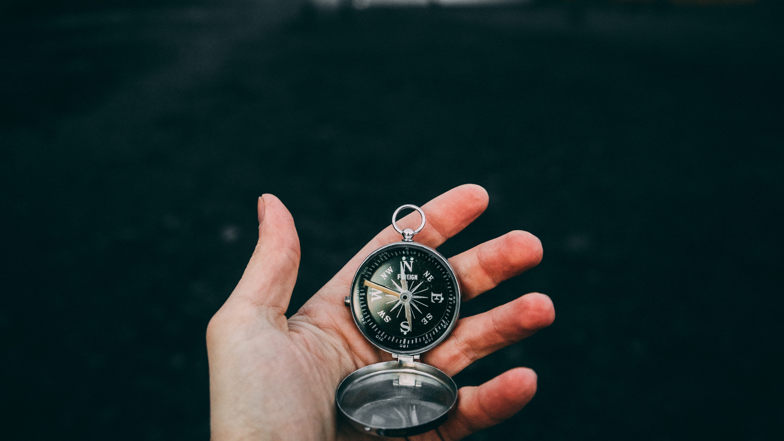 Person Holding Silver Round Analog Watch. Wallpaper in 2560x1440 Resolution