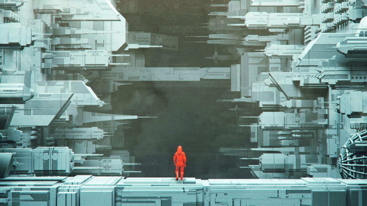 Personne en Veste Rouge Marchant Dans la Rue. Wallpaper in 1280x720 Resolution