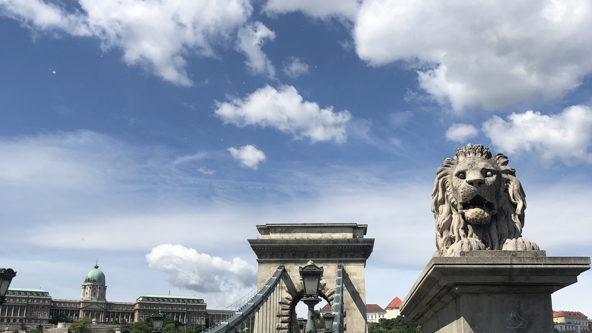 Budapest, Szchenyi Chain Bridge, King, Transport, Cloud. Wallpaper in 1920x1080 Resolution