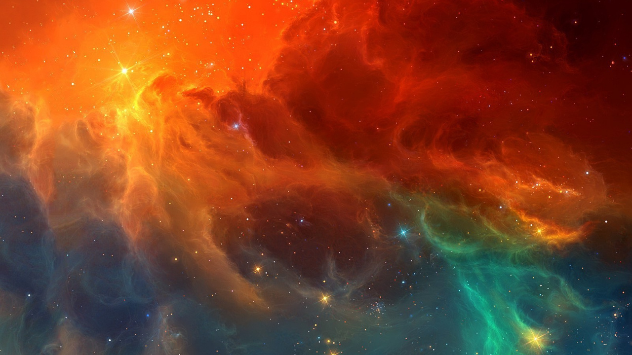 Blue and Orange Abstract Painting. Wallpaper in 1280x720 Resolution