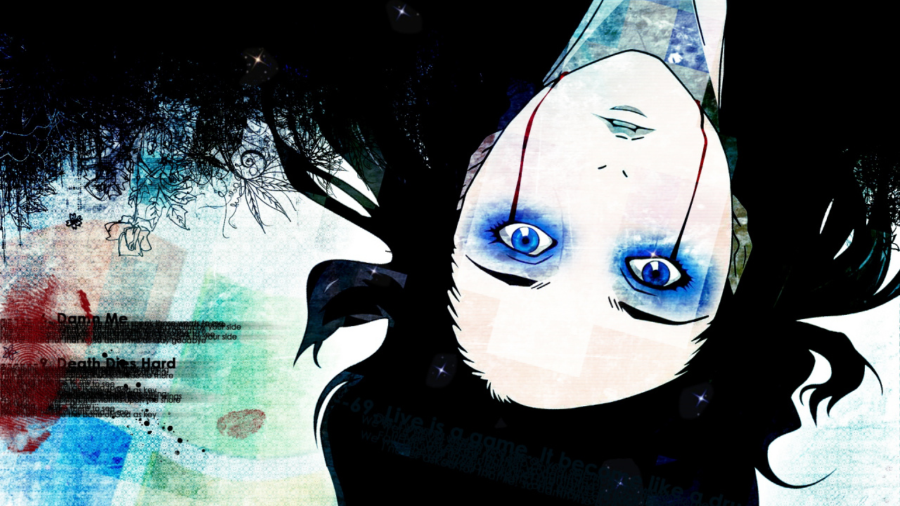 Mujer de Pelo Negro Con Ojos Azules Ilustración. Wallpaper in 1280x720 Resolution