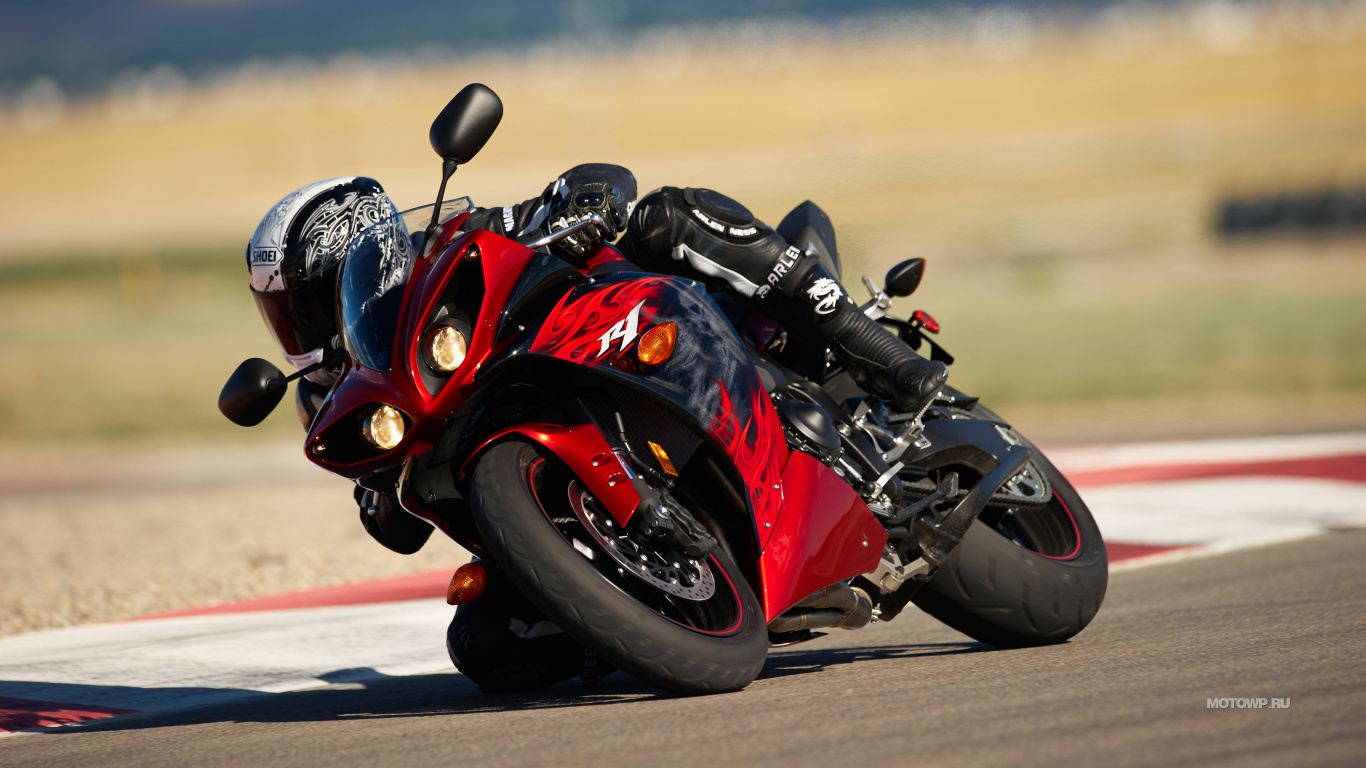 Red and Black Sports Bike on Road During Daytime. Wallpaper in 1366x768 Resolution