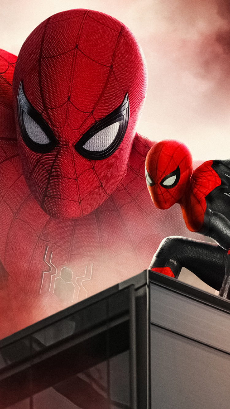 Spiderman Auf Schwarzer Wand. Wallpaper in 750x1334 Resolution