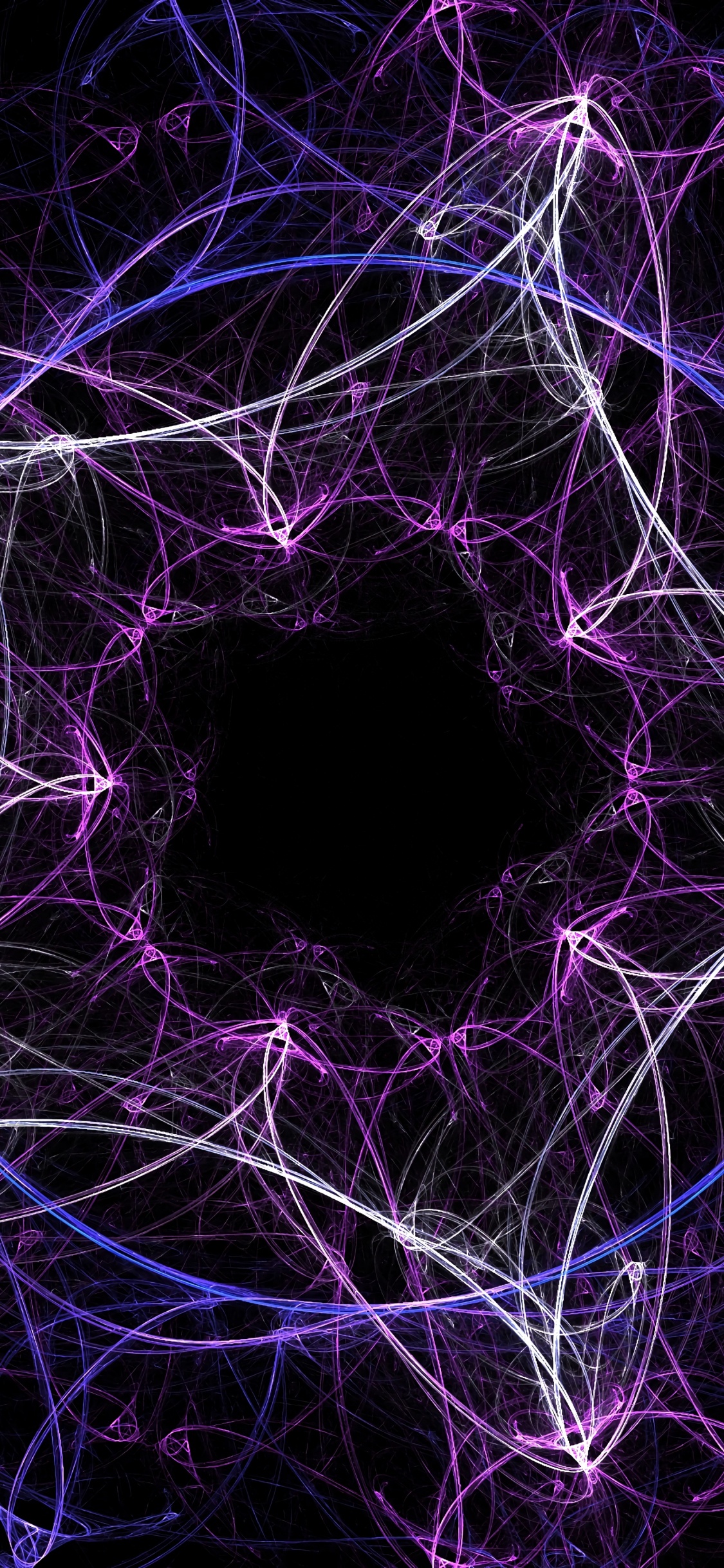 Purple and Black Abstract Illustration. Wallpaper in 1125x2436 Resolution