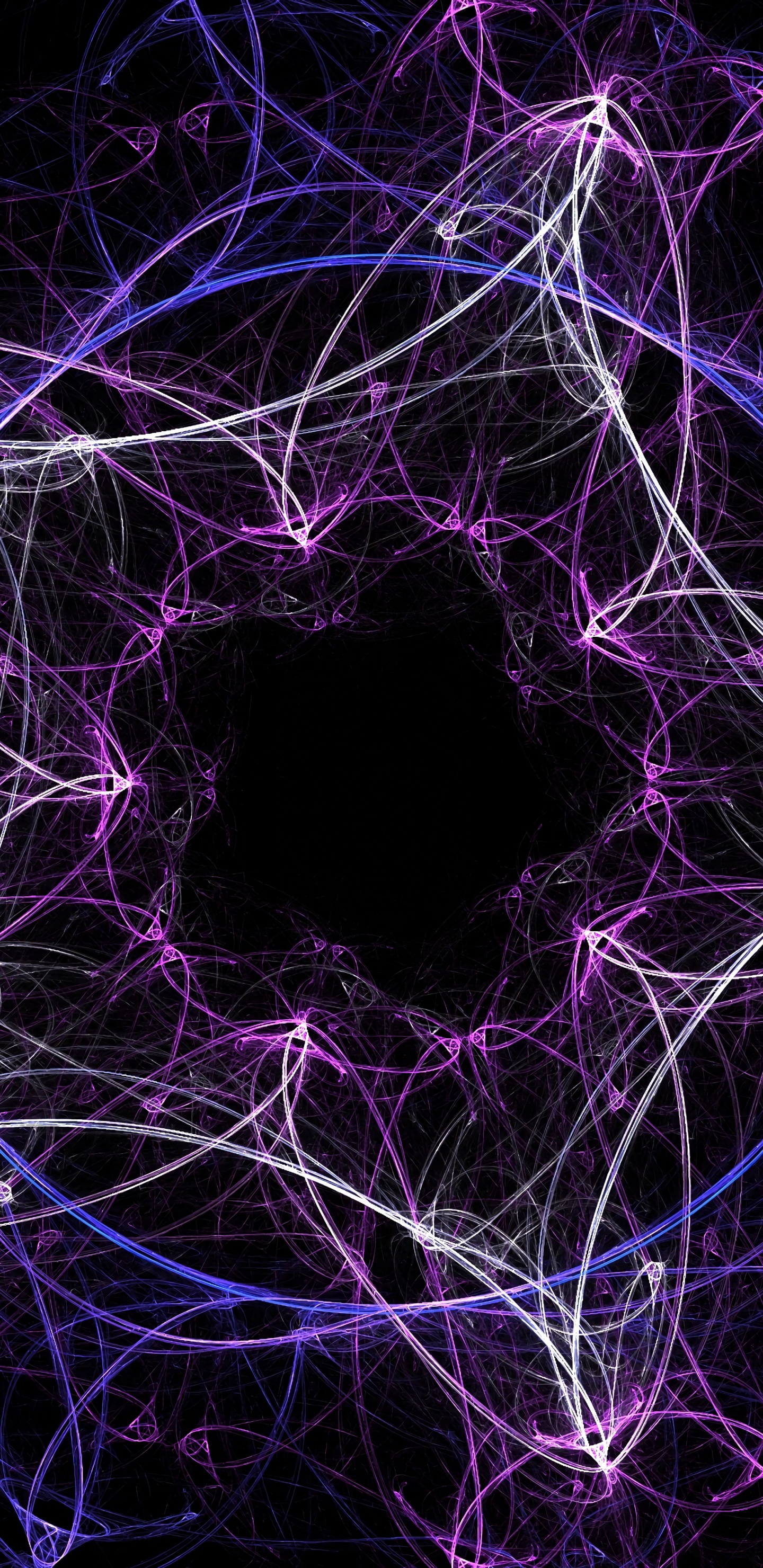 Purple and Black Abstract Illustration. Wallpaper in 1440x2960 Resolution