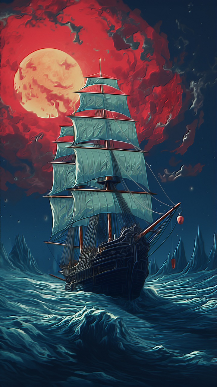 Buque, Dibujo, Artes Visuales, Barco, Agua. Wallpaper in 720x1280 Resolution