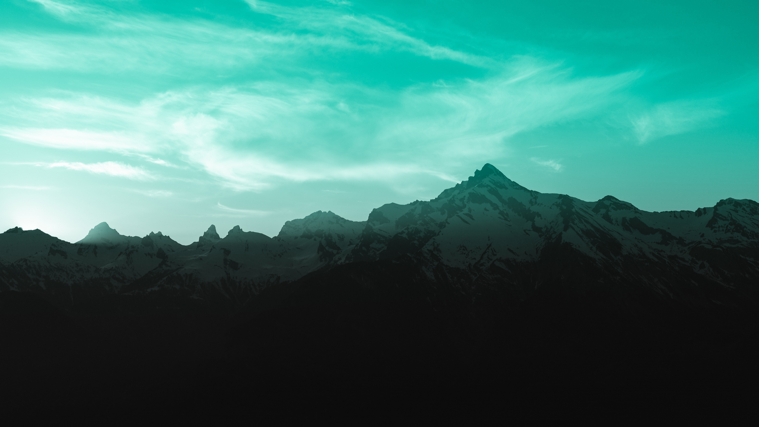 Bergkette, Bergigen Landschaftsformen, Natur, Blau, Gr. Wallpaper in 2560x1440 Resolution