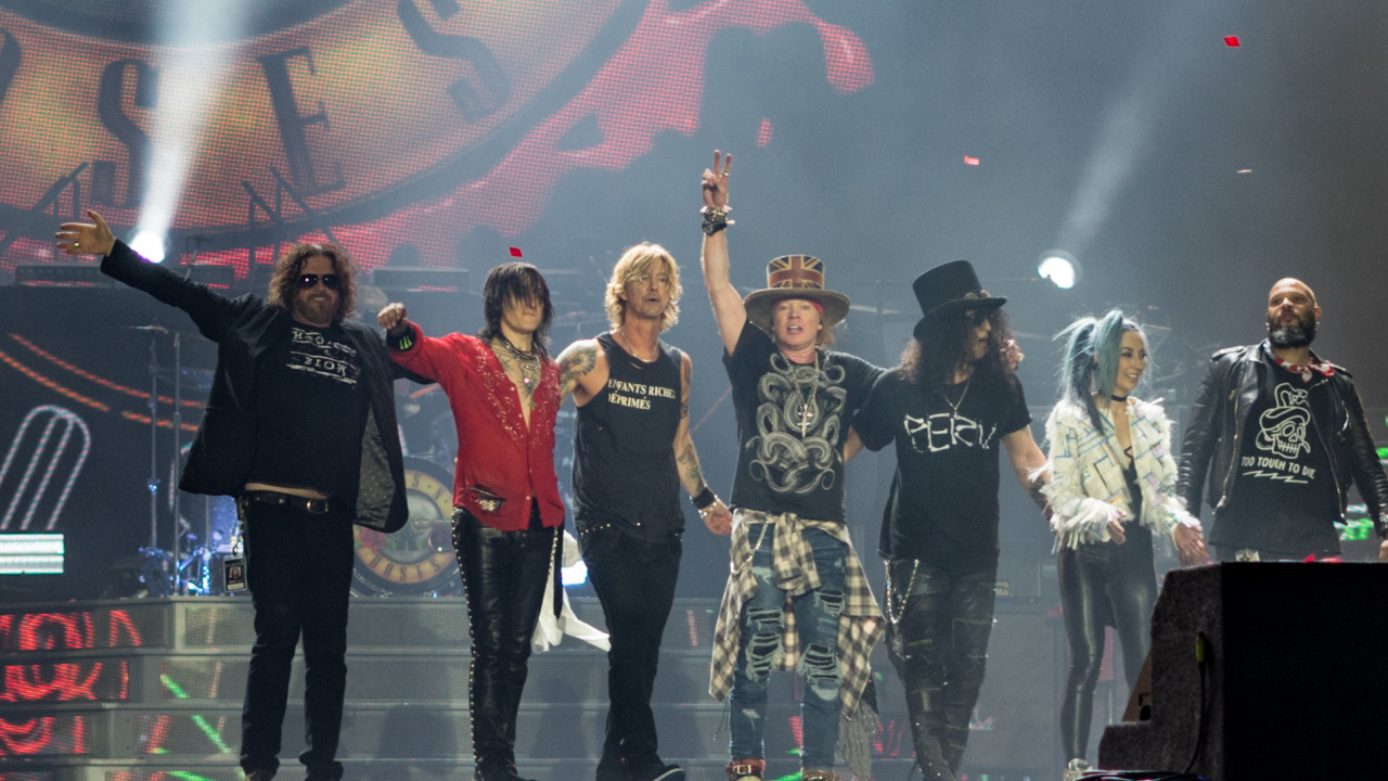 Guns N Roses, Concert, Performance, Entertainment, Event. Wallpaper in 1280x720 Resolution