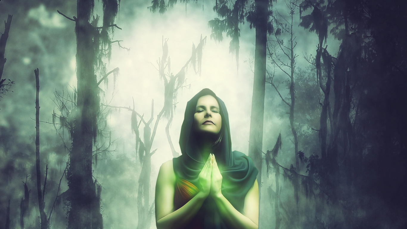 Fantasy, Magic, Girl, Pixel. Wallpaper in 1366x768 Resolution