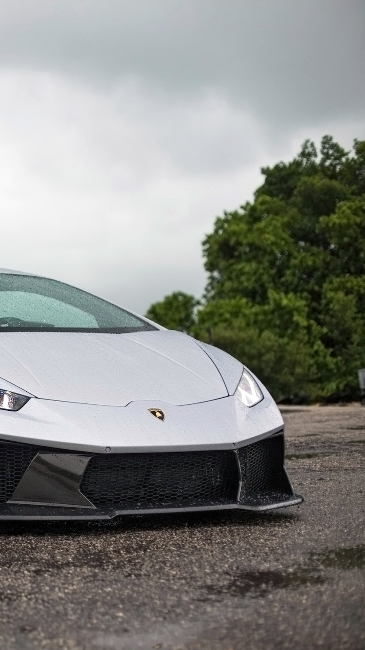 Weißer Porsche 911 Auf Braunem Feld Unter Weißen Wolken Tagsüber. Wallpaper in 750x1334 Resolution
