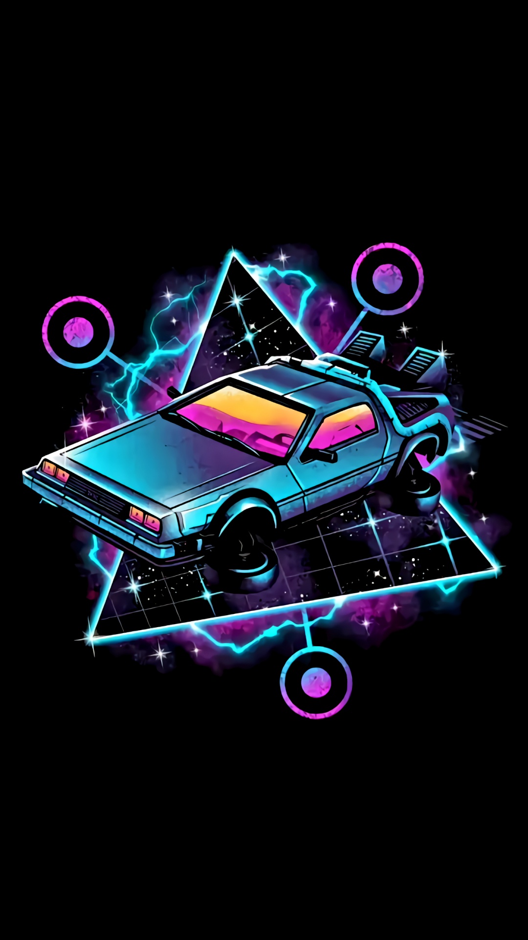 DeLorean, Regreso al Futuro Arte, DMC DeLorean, Máquina Del Tiempo DeLorean, Arte. Wallpaper in 1080x1920 Resolution