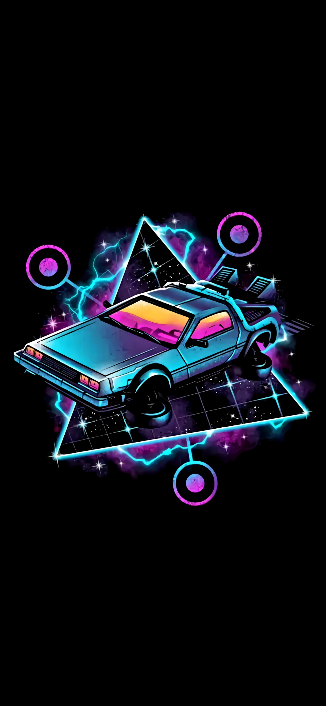 DeLorean, Regreso al Futuro Arte, DMC DeLorean, Máquina Del Tiempo DeLorean, Arte. Wallpaper in 1125x2436 Resolution