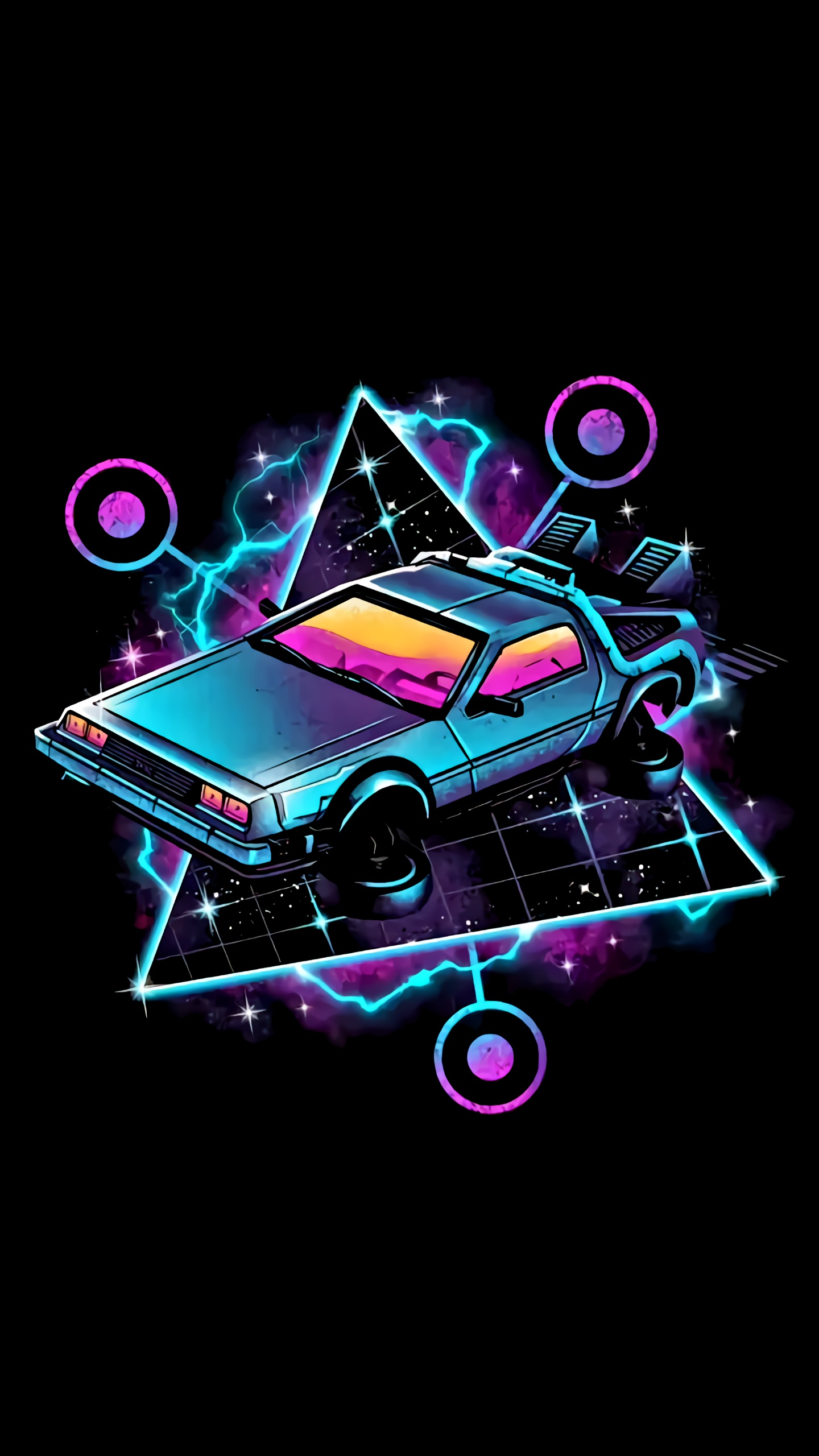 DeLorean, Retour Vers L'art Futur, DMC DeLorean, DeLorean Time Machine, Art. Wallpaper in 1440x2560 Resolution