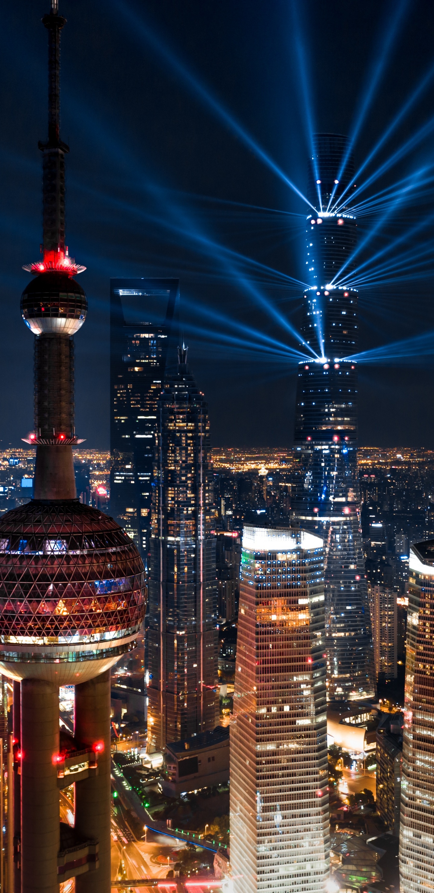 City Buildings During Night Time. Wallpaper in 1440x2960 Resolution