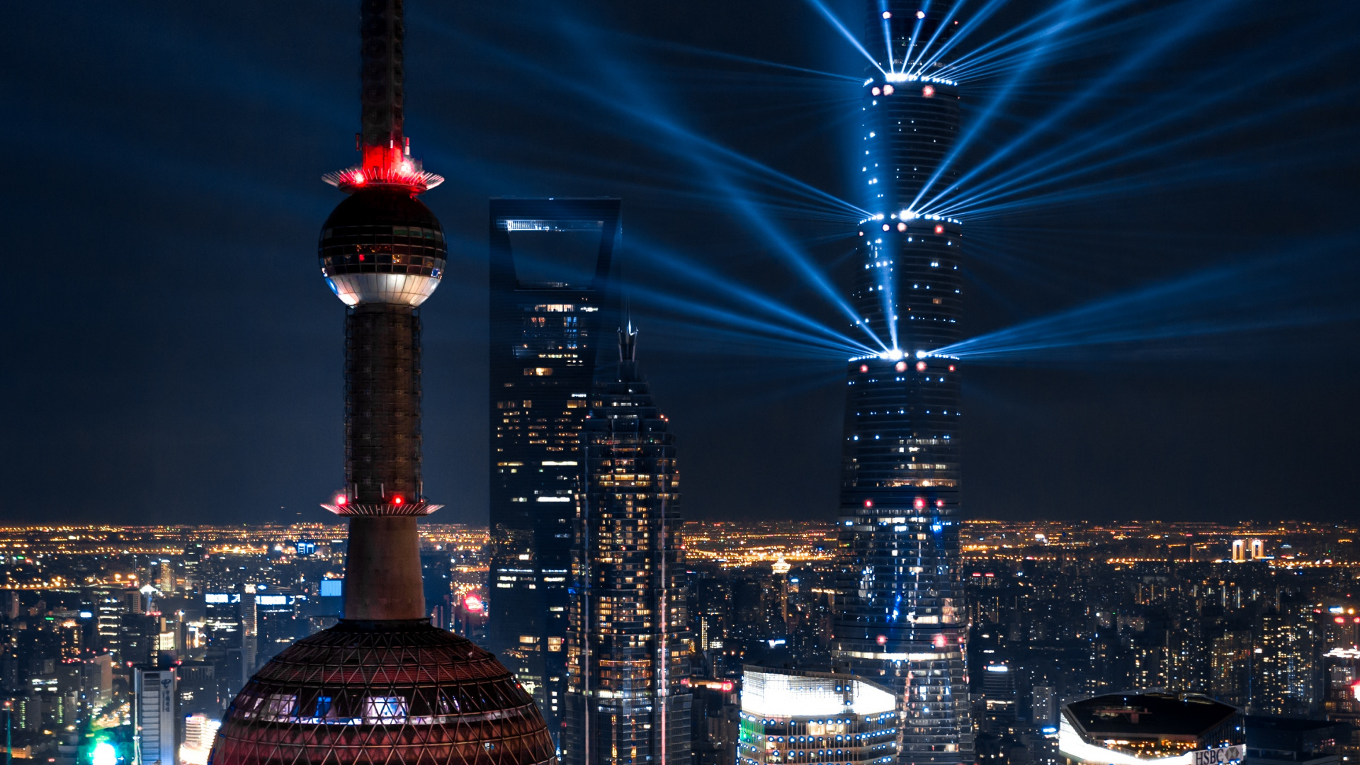 City Buildings During Night Time. Wallpaper in 1920x1080 Resolution