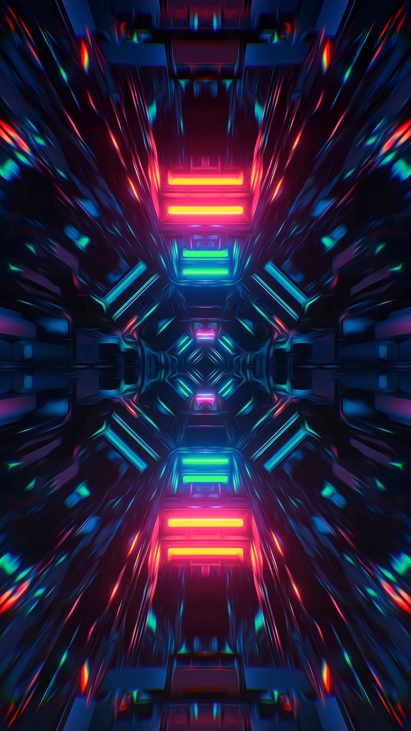 Licht, Fraktale Kunst, Symmetrie, Kunst, Visual-Effekt-Beleuchtung. Wallpaper in 1440x2560 Resolution