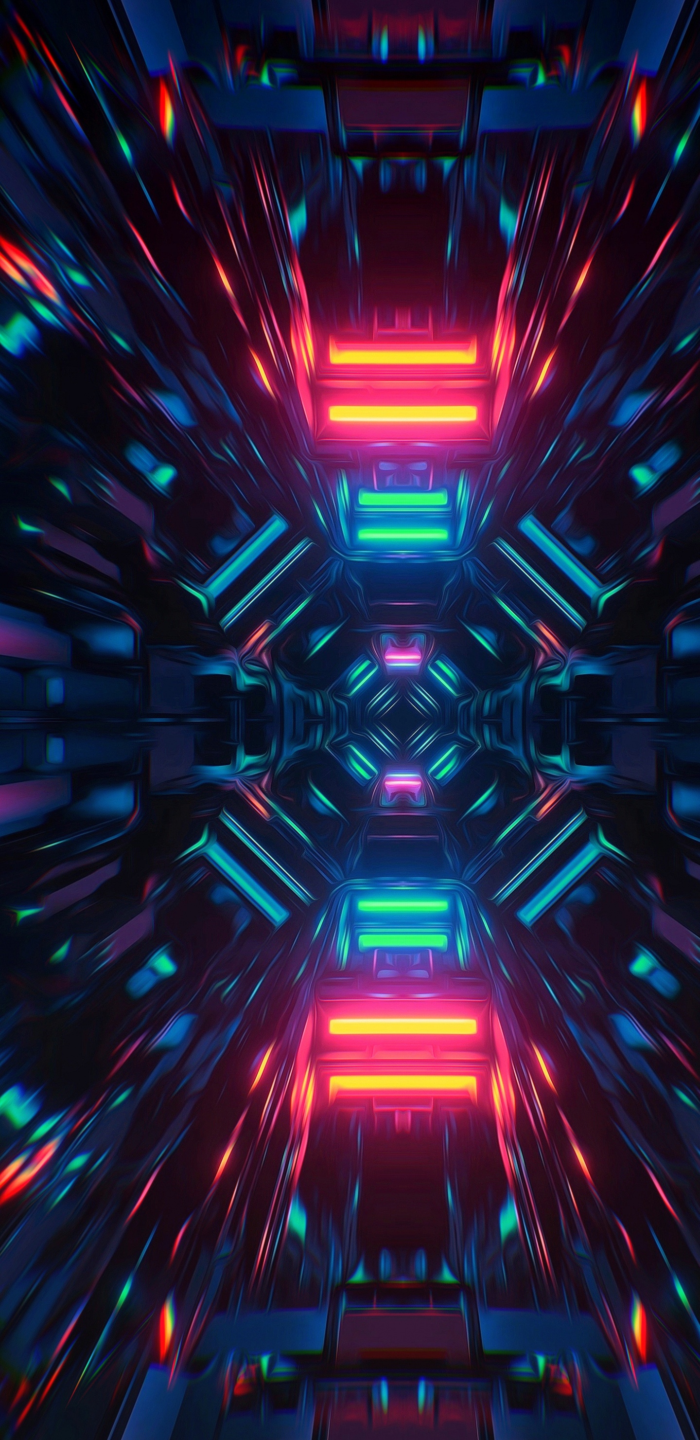 Lumière, Art Fractal, Symétrie, Art, L'effet Visuel de L'éclairage. Wallpaper in 1440x2960 Resolution