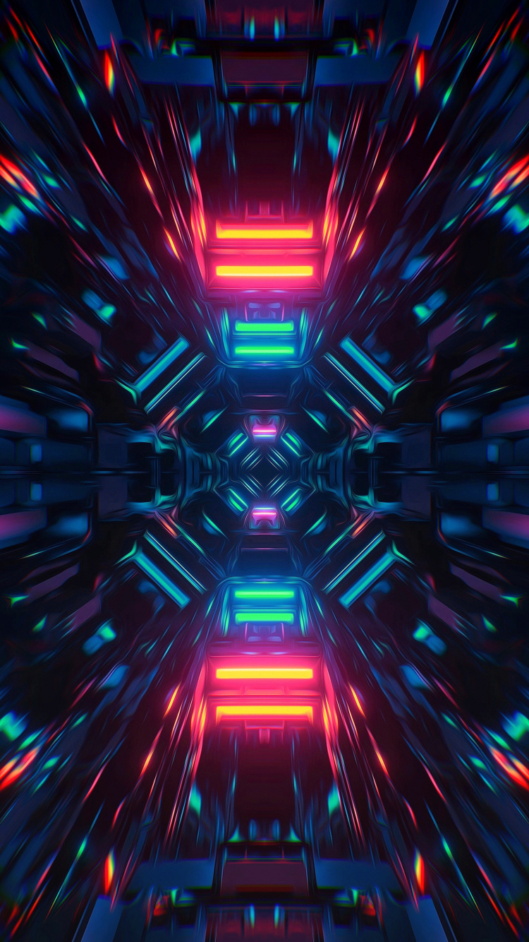 Lumière, Art Fractal, Symétrie, Art, L'effet Visuel de L'éclairage. Wallpaper in 750x1334 Resolution