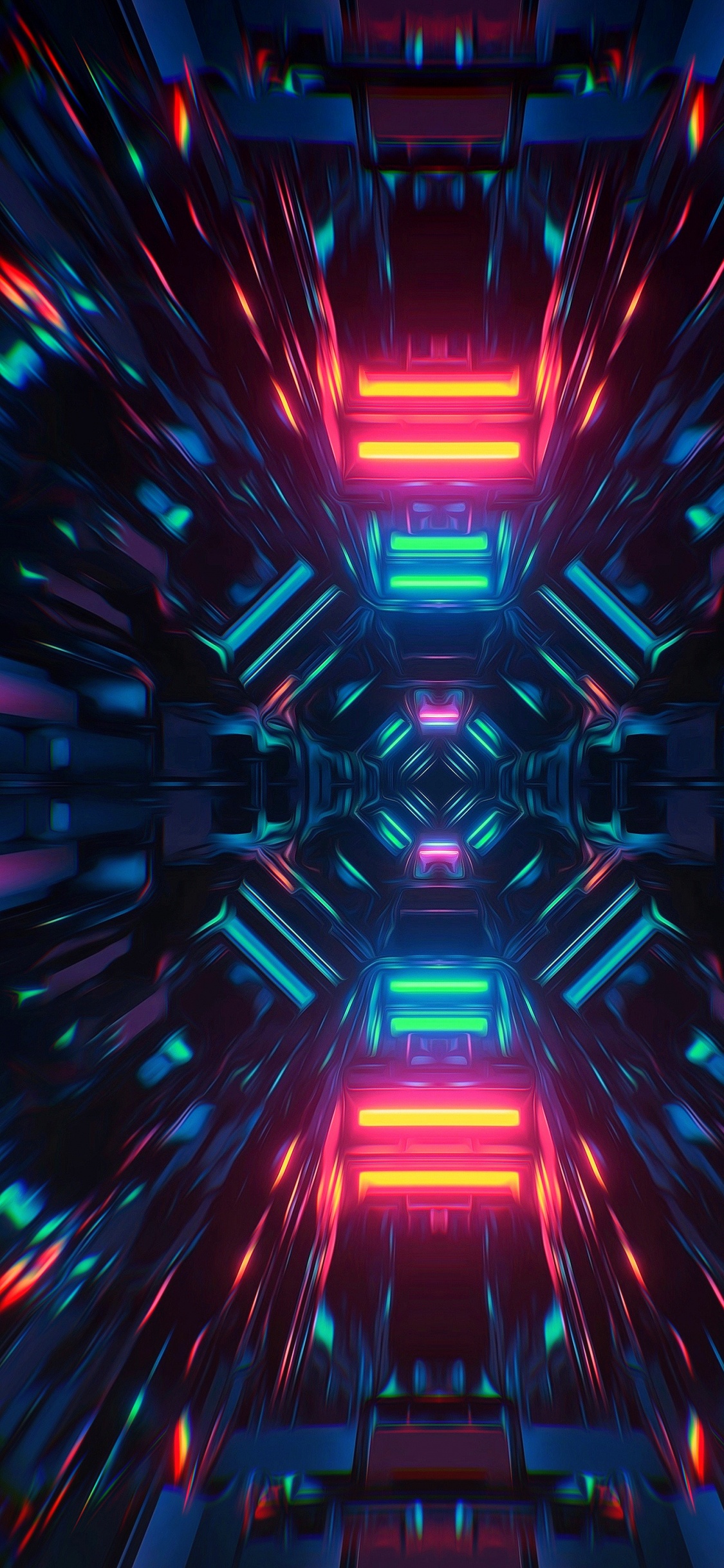 Luz, Arte Fractal, Simetría, Arte, El Efecto Visual de la Iluminación. Wallpaper in 1125x2436 Resolution