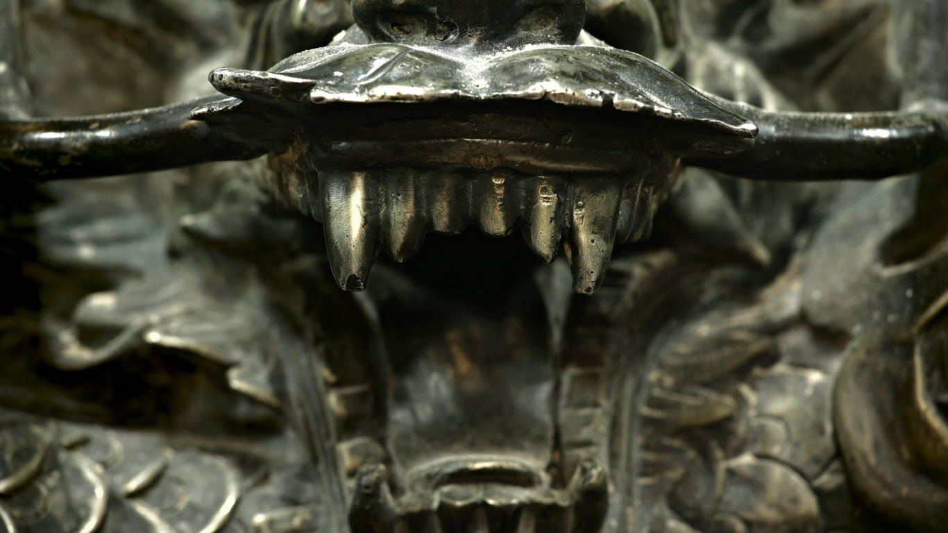 Black Concrete Statue of Man. Wallpaper in 1366x768 Resolution