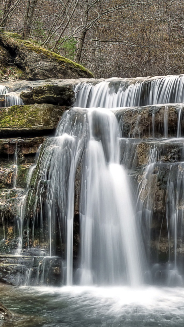 L'eau Tombe Dans Les Bois. Wallpaper in 720x1280 Resolution