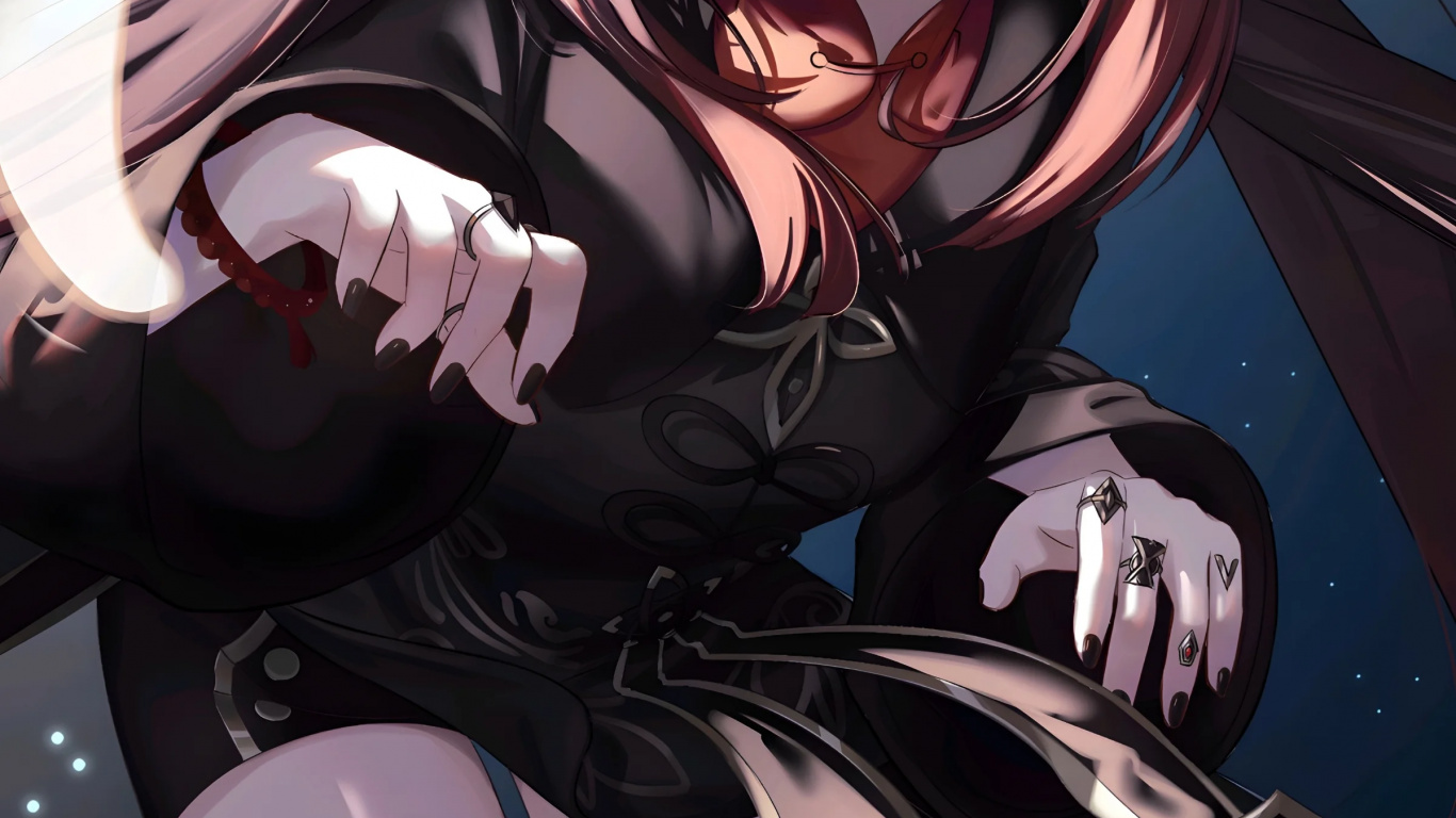 Anime, Impacto Genshin, Hu-tao, Yelán, Yoimiya. Wallpaper in 1366x768 Resolution