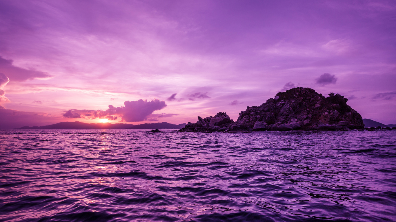 Purple, Beautiful, Pink, Beauty, Cloud. Wallpaper in 1366x768 Resolution