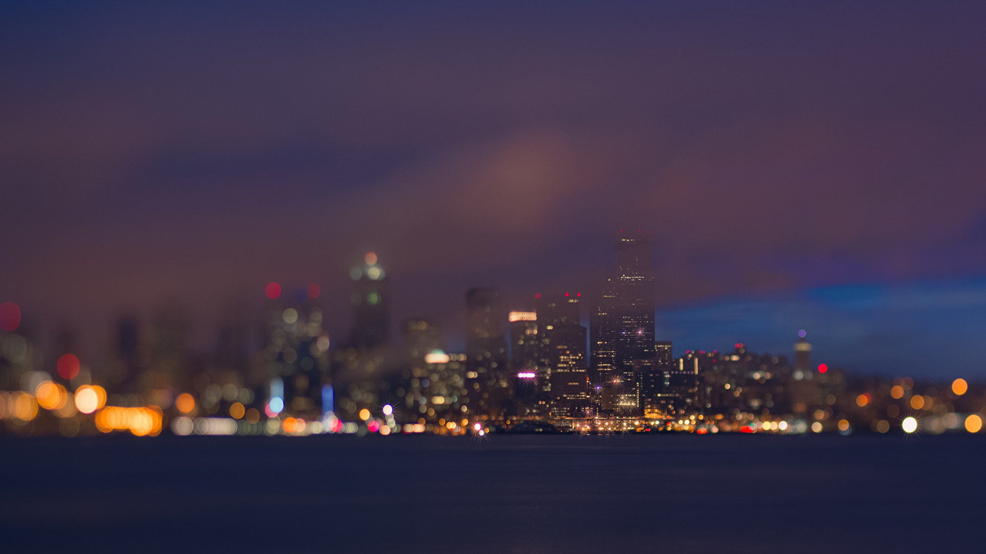 Horizon de la Ville Pendant la Nuit. Wallpaper in 1920x1080 Resolution