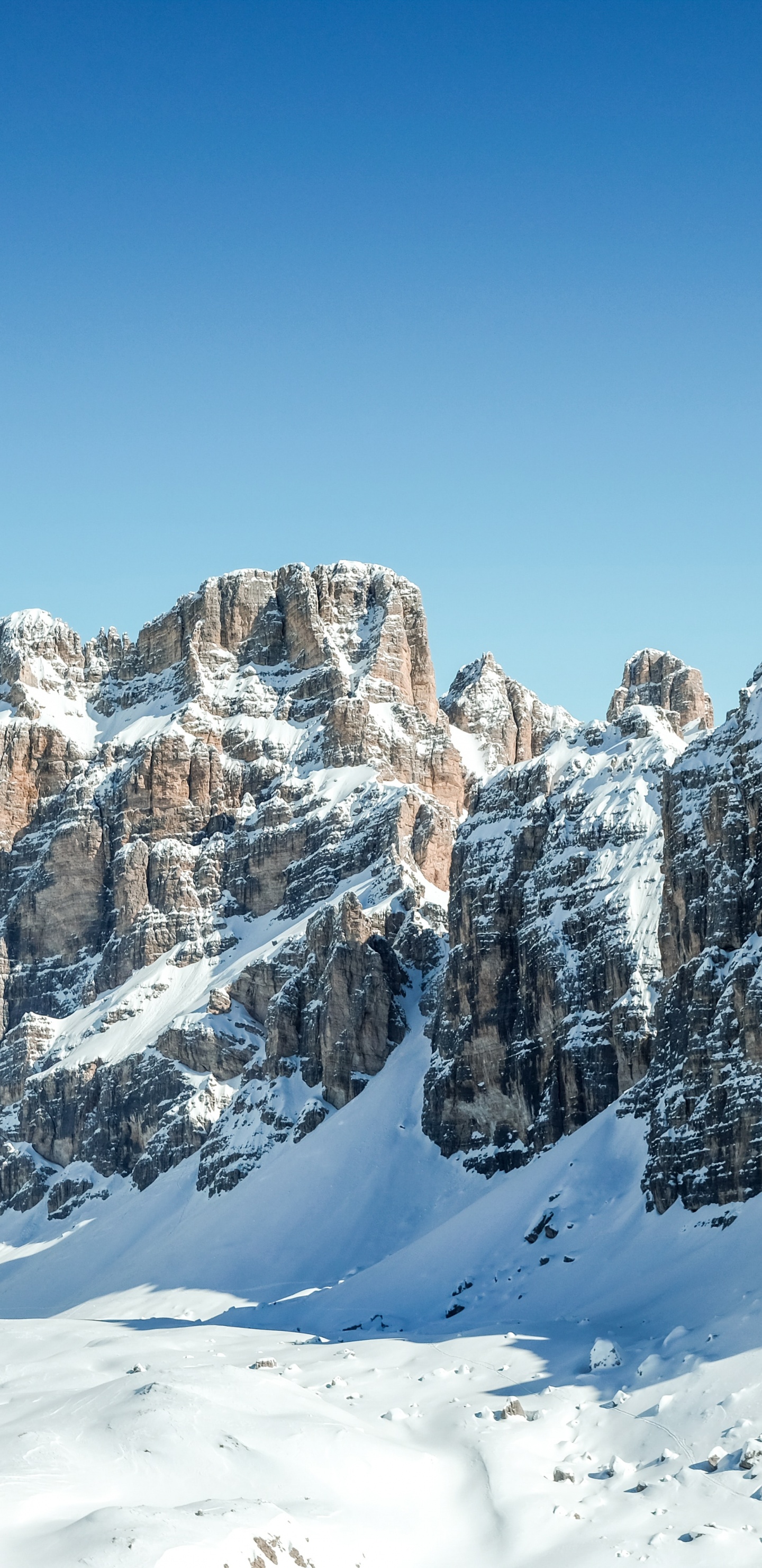 Dolomiten, Schnee, Cloud, Piste, Naturlandschaft. Wallpaper in 1440x2960 Resolution