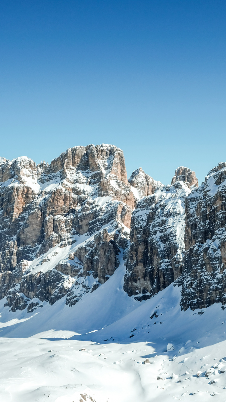 Dolomites, Neige, Pente, Paysage Naturel, Calotte de Glace. Wallpaper in 750x1334 Resolution