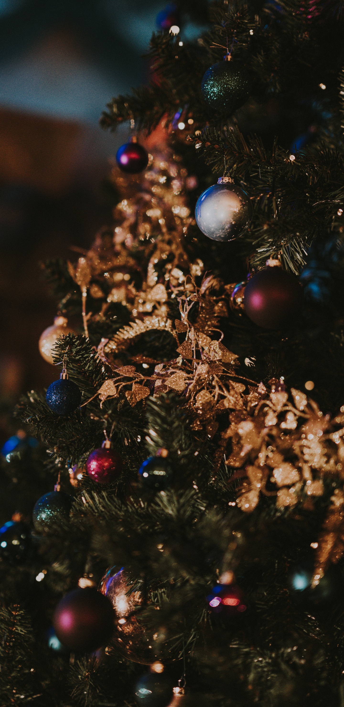 Le Jour De Noël, Les Lumières de Noël, Arbre de Noël, Ornement de Noël, Décoration de Noël. Wallpaper in 1440x2960 Resolution