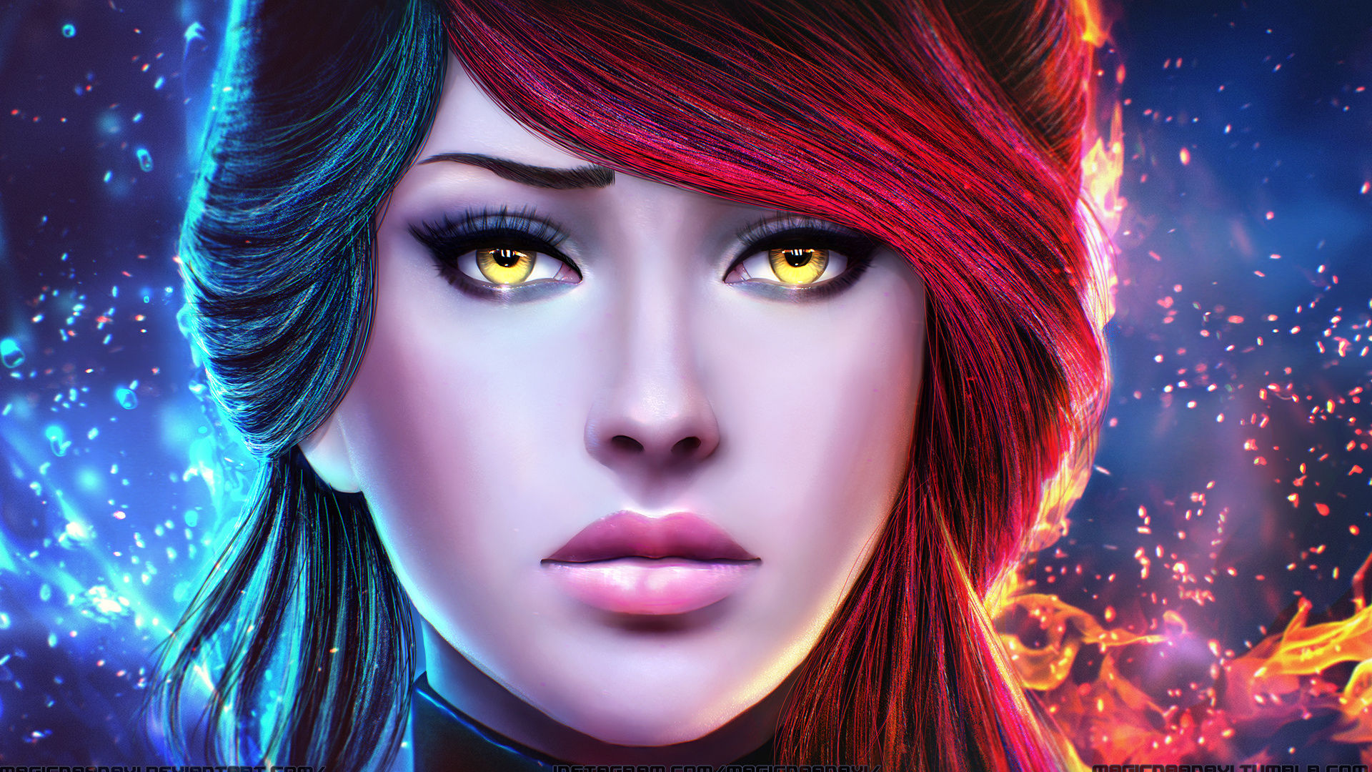 Femme Rousse Aux Cheveux Roux. Wallpaper in 1920x1080 Resolution