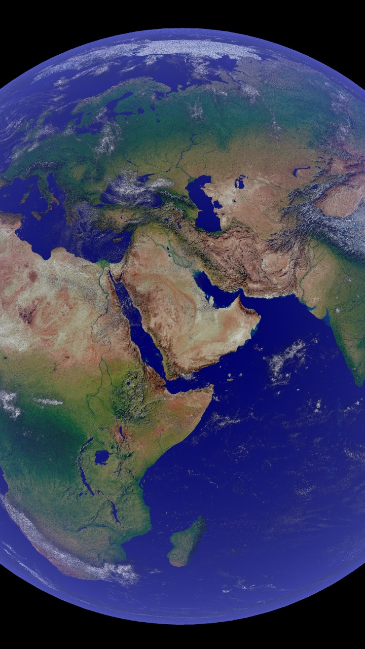 Illustration de la Terre Bleue et Verte. Wallpaper in 720x1280 Resolution