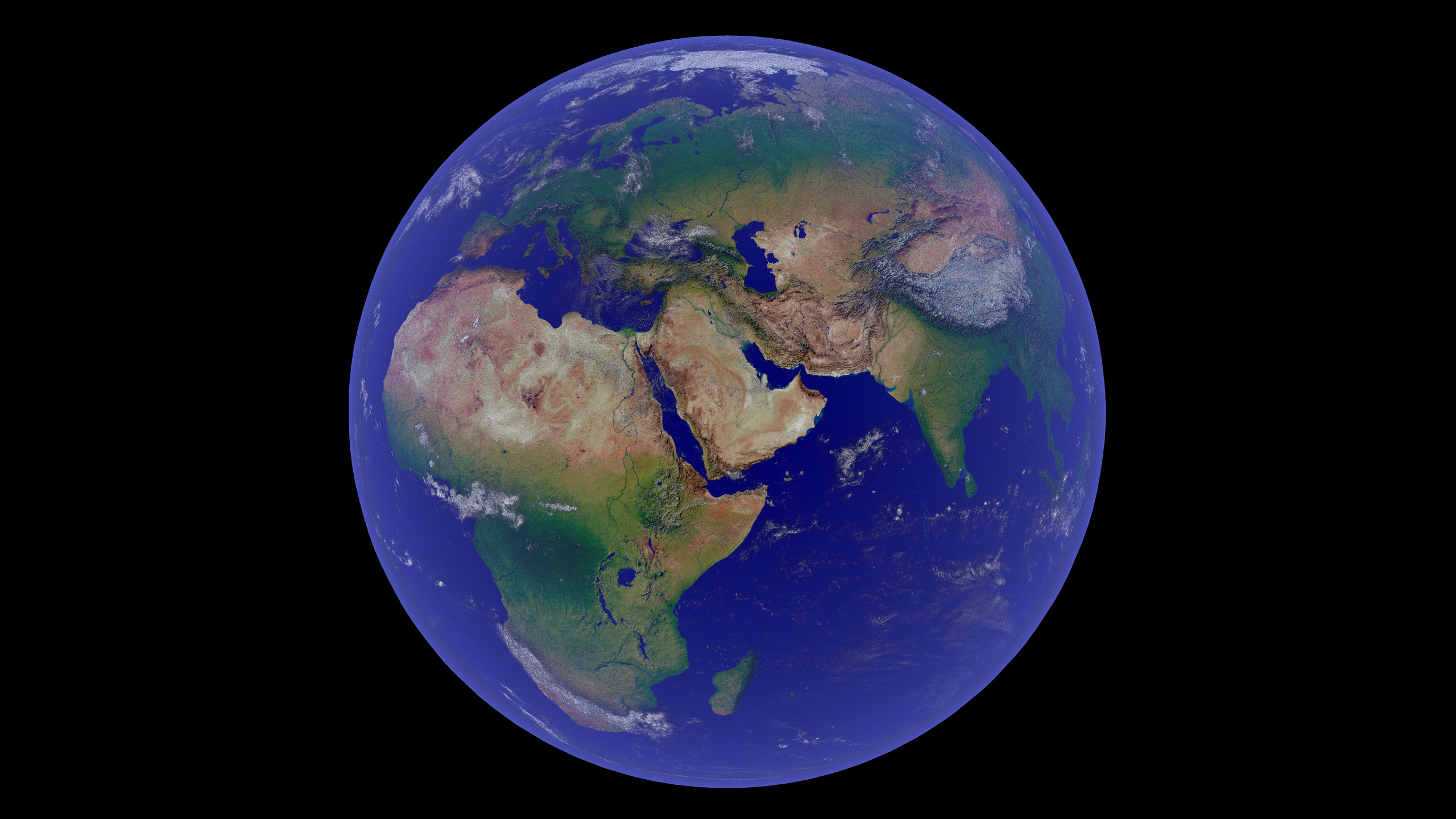 Download 2560x1440 Wallpaper Blue and Green Earth Illustration Blue and Green Earth Illustration. Wallpaper in 2560x1440 Resolution