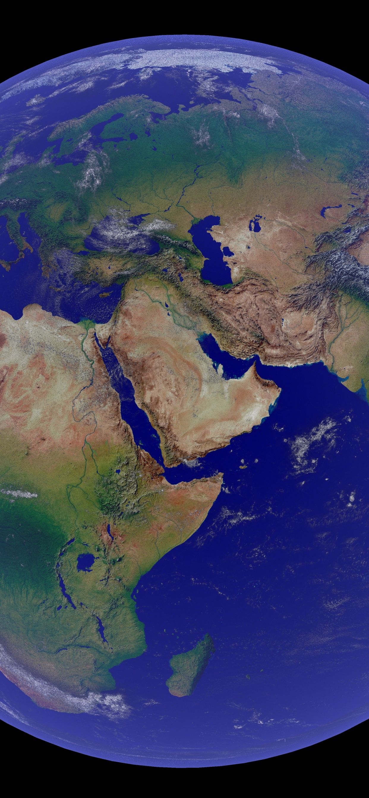 Ilustración de la Tierra Azul y Verde. Wallpaper in 1242x2688 Resolution