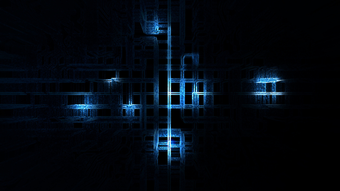 Blue and White Light on Dark Room. Wallpaper in 1366x768 Resolution
