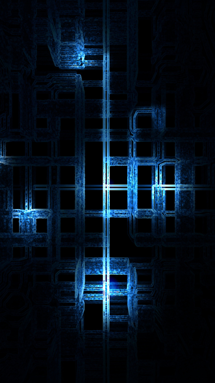 Blaues Und Weißes Licht im Dunklen Raum. Wallpaper in 750x1334 Resolution