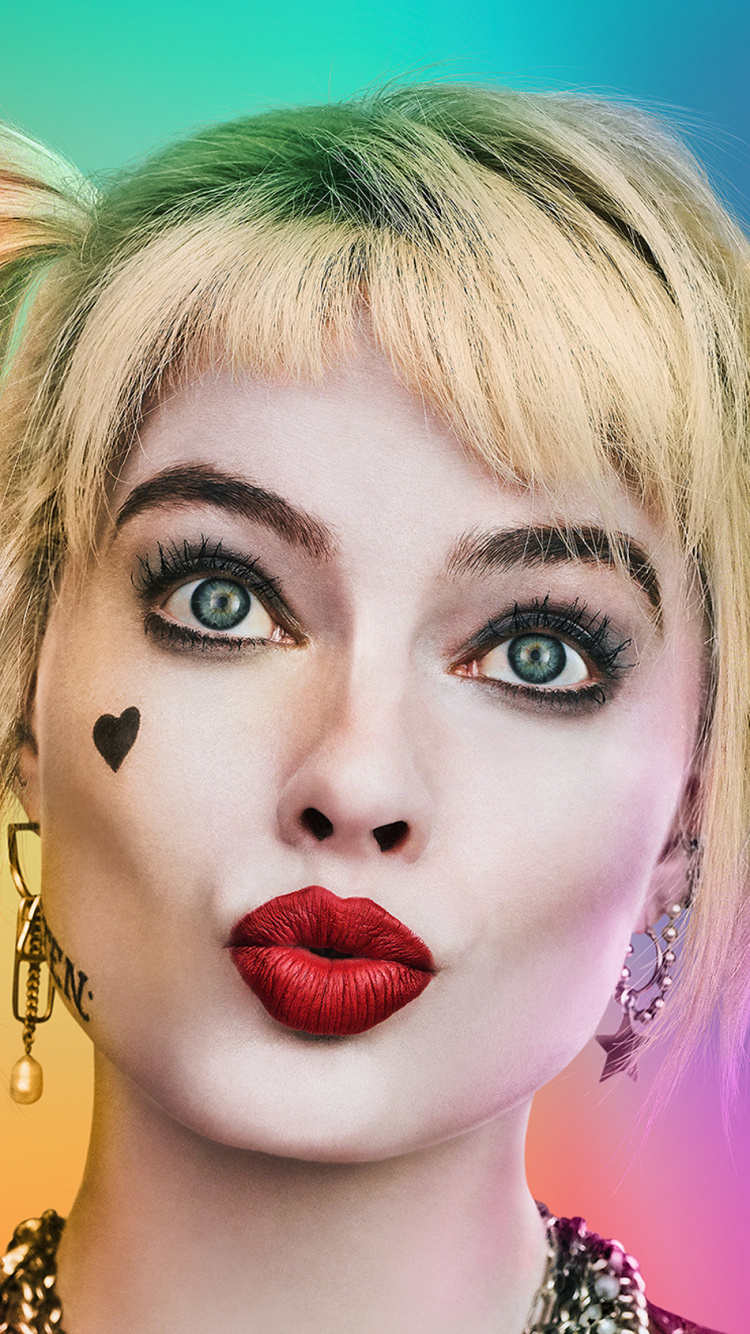 Woman With Blonde Hair Wearing Black and White Floral Shirt. Wallpaper in 750x1334 Resolution